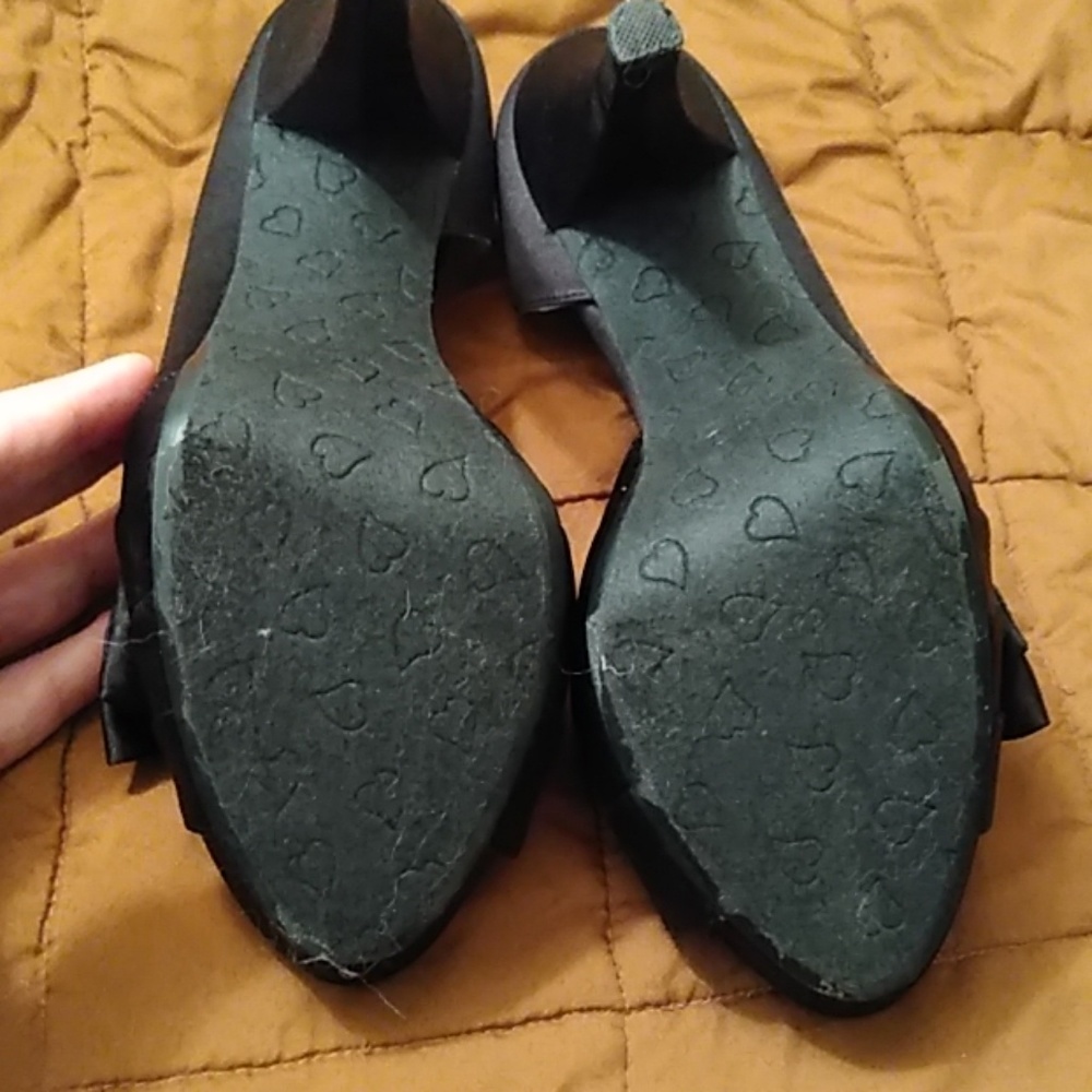 Michaelangelo black satin peep toe - Picture 5 of 6